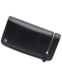 Чорний багатофункціональний чоловічий гаманець з натуральної шкіри МС291