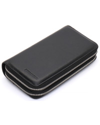 Чорний чоловічий клатч на дві блискавки з натуральної шкіри Marco Coverna MC-801-1