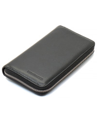 Чорний чоловічий гаманець-клатч на блискавці з натуральної шкіри Marco Coverna MC-802-1