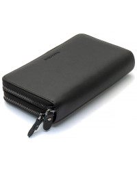 Чорний гаманець-клатч на дві блискавки з натуральної шкіри Marco Coverna B-5902B-1Q