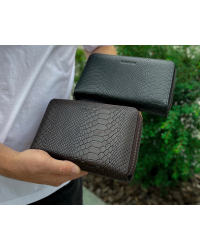 Клатч на дві блискавки з фактурною натуральною шкірою MC-086-5902С