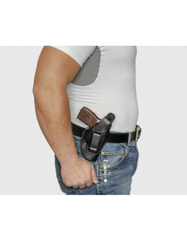 Кобура кожаная плечевая/поясная со скобой A-line 3КУ3 ПМ