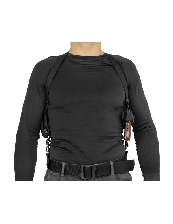 Підплічна/поясна/внутрібрючна синтетична кобура з підсумком магазина Алайн 5СУ1+ для ПМ