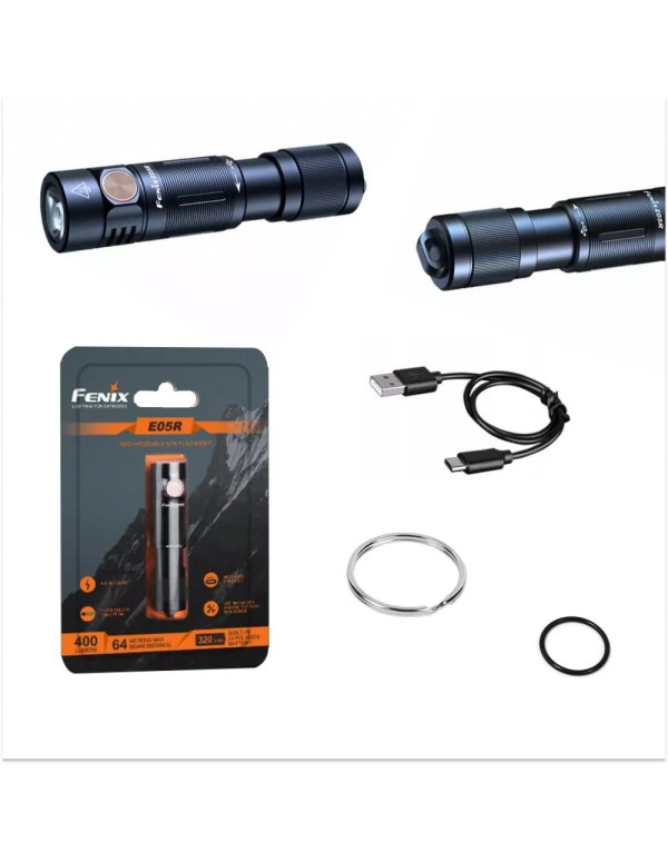 Ліхтар ручний Fenix E05R чорний
