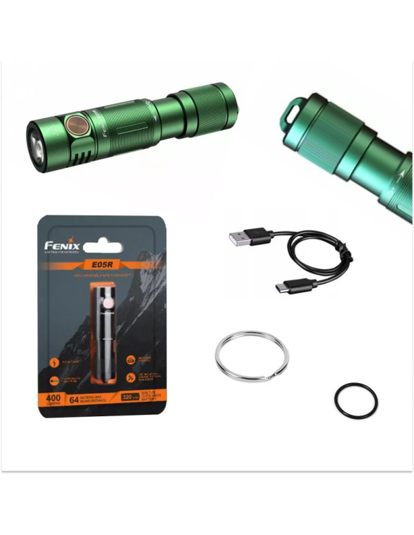 Ліхтар ручний Fenix E05R зелений