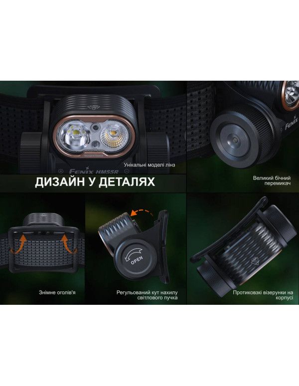 Ліхтар налобний Fenix HM55R, рожевий