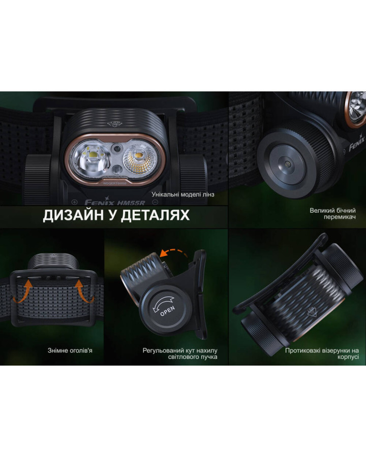 Ліхтар налобний Fenix HM55R, рожевий