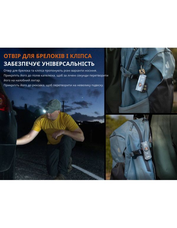 Ліхтар наключний Fenix E06R, білий | Лімітована серія