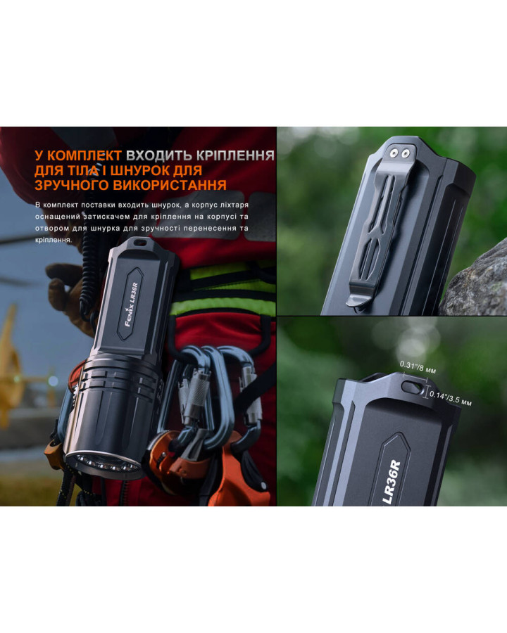 Ліхтар ручний пошуковий лазерний Fenix LR36R