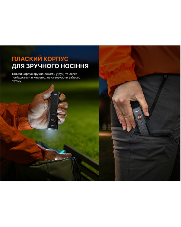 Ліхтар Fenix E08R UE, чорний