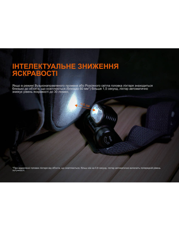 Ліхтар налобний Fenix HM55R, чорний