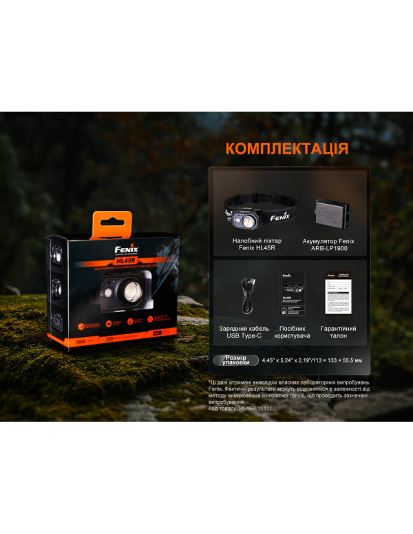 Ліхтар налобний Fenix HL45R LED з безконтактним датчиком