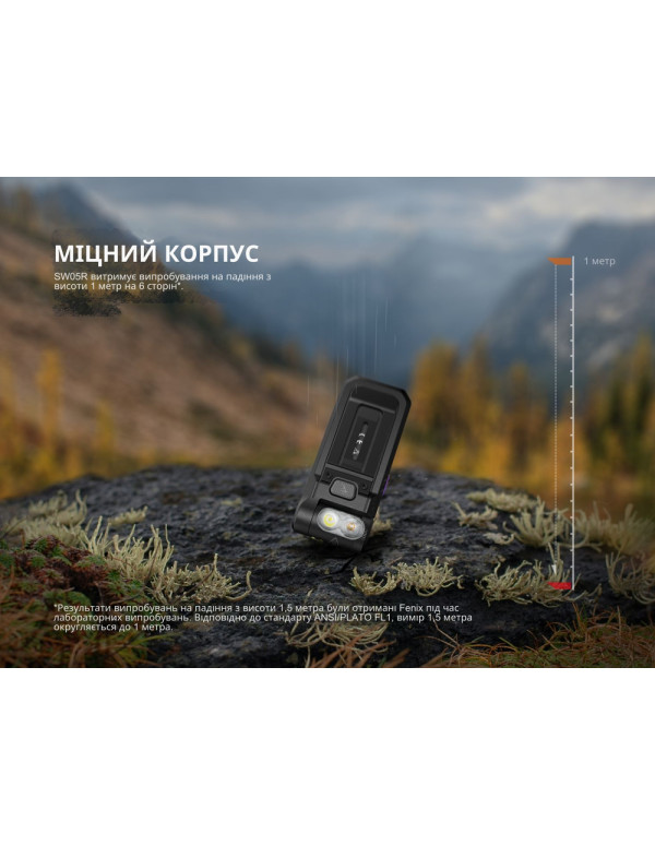 Ліхтар ручний Fenix SW05R-UV LED чорний