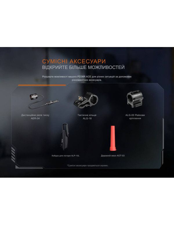Ліхтар тактичний ручний Fenix PD36R ACE 3000 лм