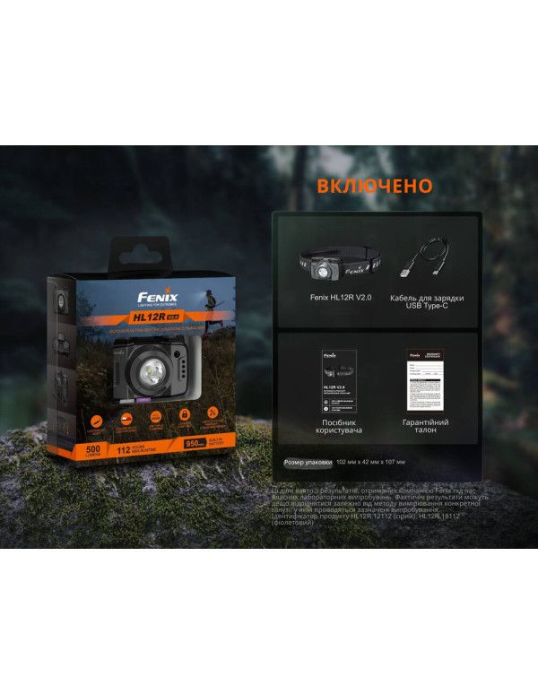 Ліхтар налобний Fenix HL12R V2.0 сірий