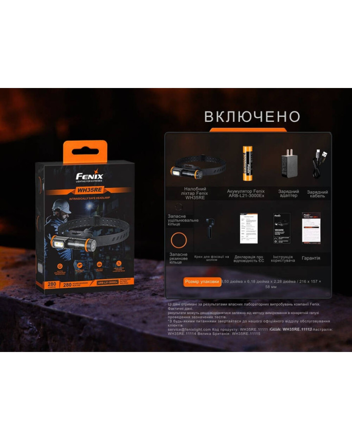 Ліхтар налобний вибухобезпечний Fenix WH35RE