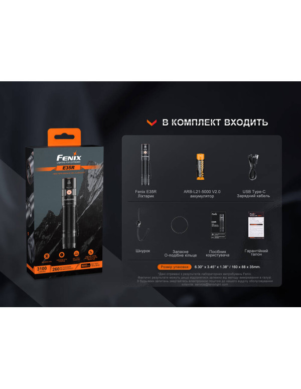 Ліхтар ручний Fenix E35R, блакитний | Лімітована серія