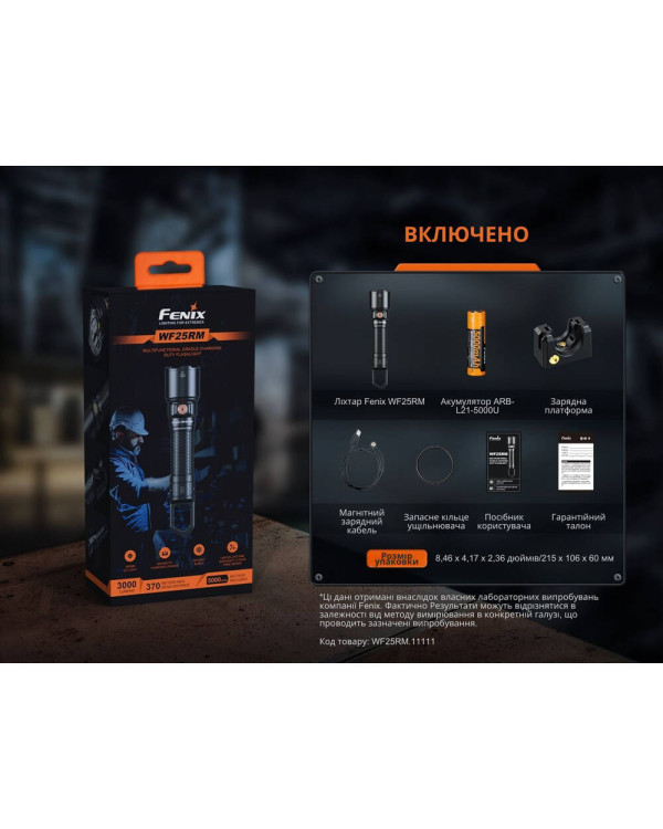 Ліхтар професійний Fenix WF25RM з магнітною зарядкою