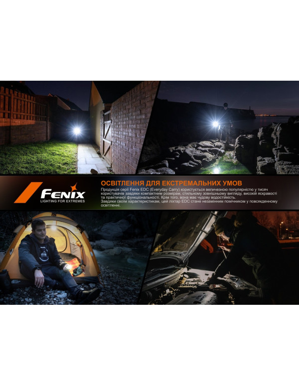 Ліхтар наключний Fenix E06R PRO, чорний