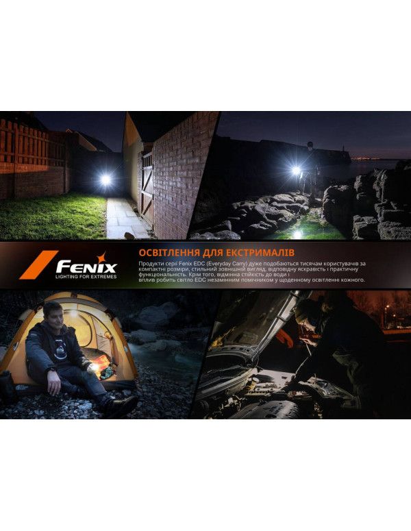 Ліхтар наключний Fenix E06R сірий