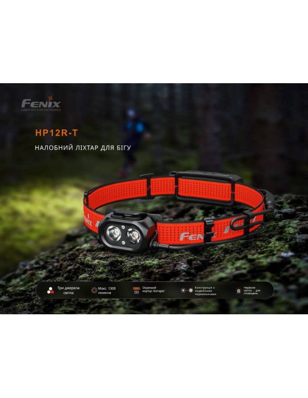Ліхтар налобний Fenix HP12R-TB чорний