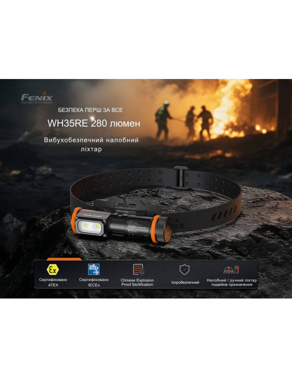 Ліхтар налобний вибухобезпечний Fenix WH35RE