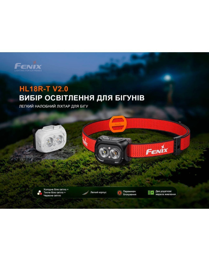 Ліхтар налобний Fenix HL18R-T V2.0 білий
