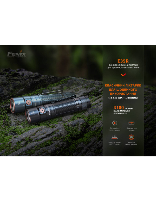Ліхтар ручний Fenix E35R, блакитний | Лімітована серія