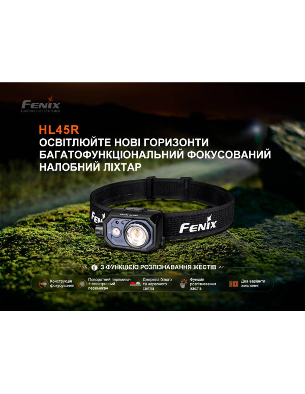 Ліхтар налобний Fenix HL45R LED з безконтактним датчиком