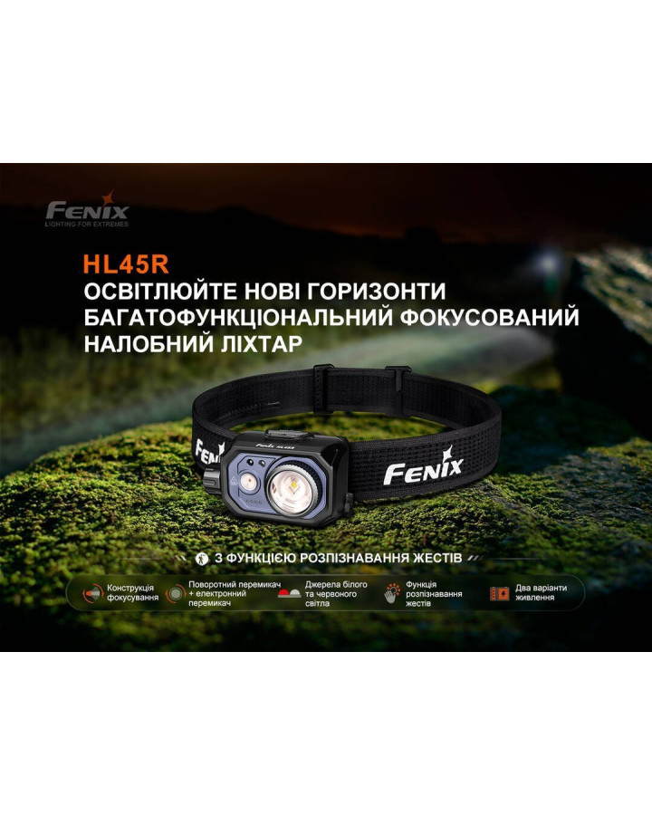 Ліхтар налобний Fenix HL45R LED з безконтактним датчиком