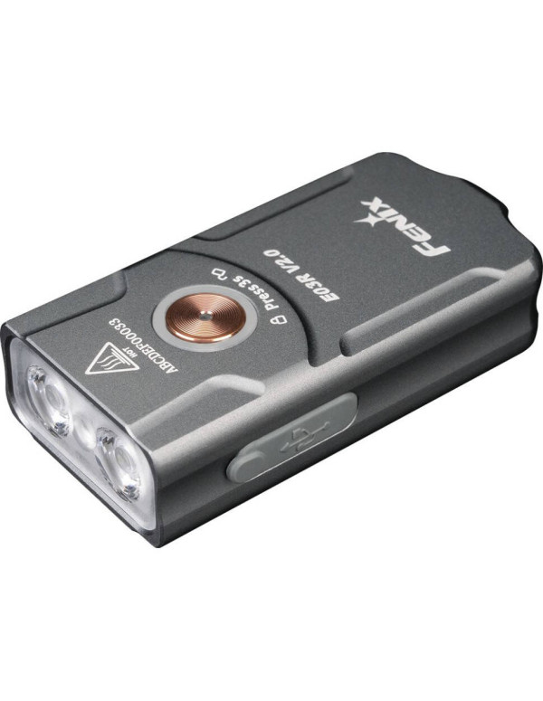 Ліхтар наключний Fenix E03R V2.0, сірий