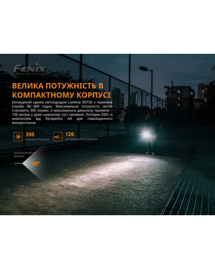 Ліхтар ручний Fenix E20 V2.0