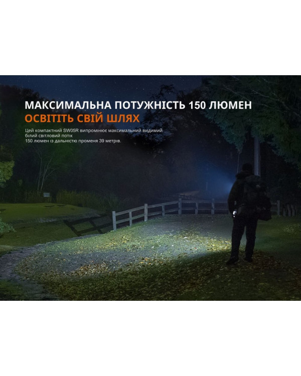 Ліхтар ручний Fenix SW05R-UV LED чорний