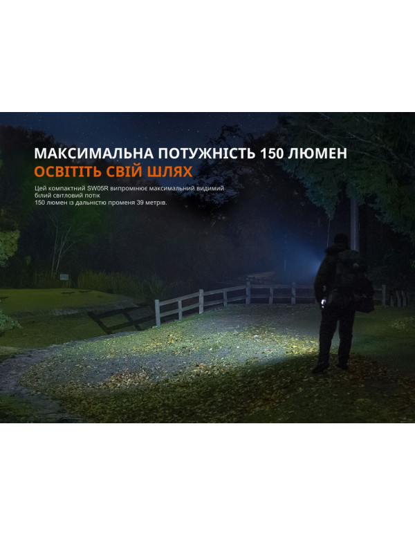 Ліхтар ручний Fenix SW05R-UV LED чорний