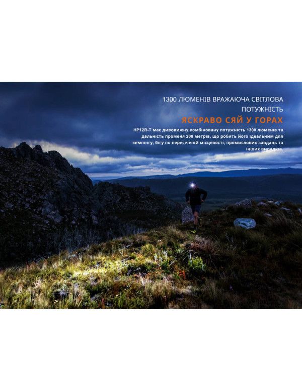 Ліхтар налобний Fenix HP12R-TB чорний