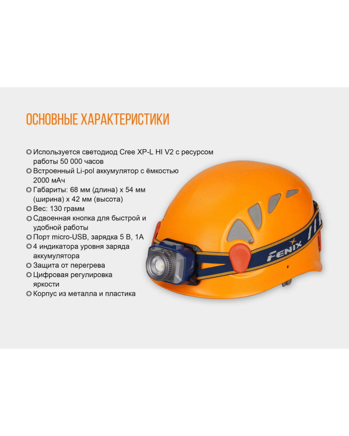 Ліхтар налобний Fenix HL40R Cree XP-LHIV2 LED сірий