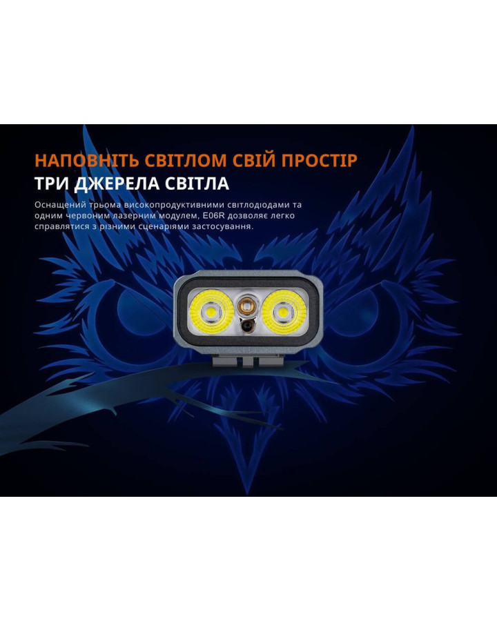 Ліхтар наключний Fenix E06R сірий