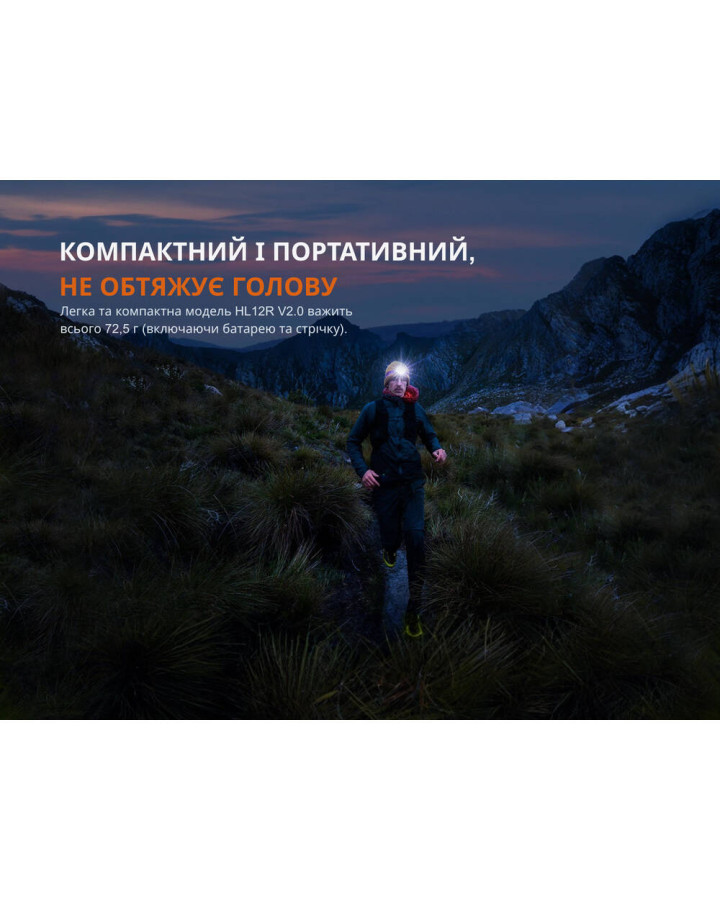 Ліхтар налобний Fenix HL12R V2.0 сірий