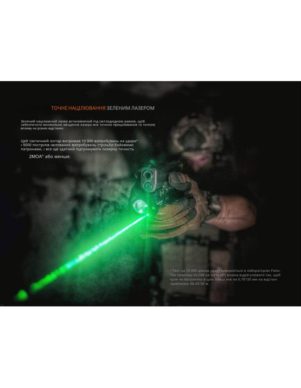 Ліхтар до пістолета Fenix GL23R з лазерним прицілом