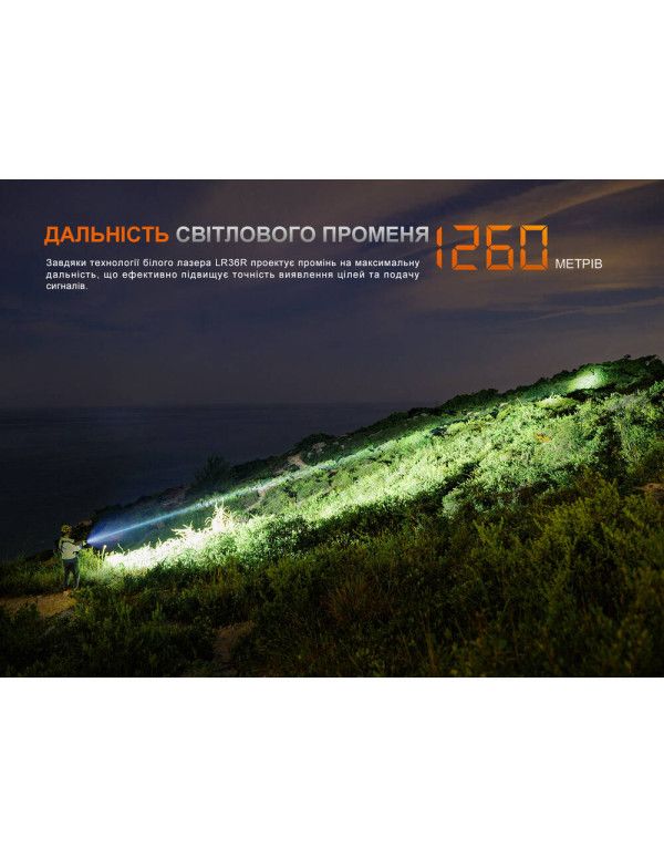 Ліхтар ручний пошуковий лазерний Fenix LR36R