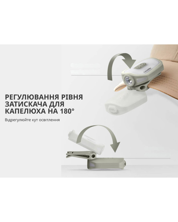 Ліхтар з кліпсою Naturehike NH21ZM013, бежевий