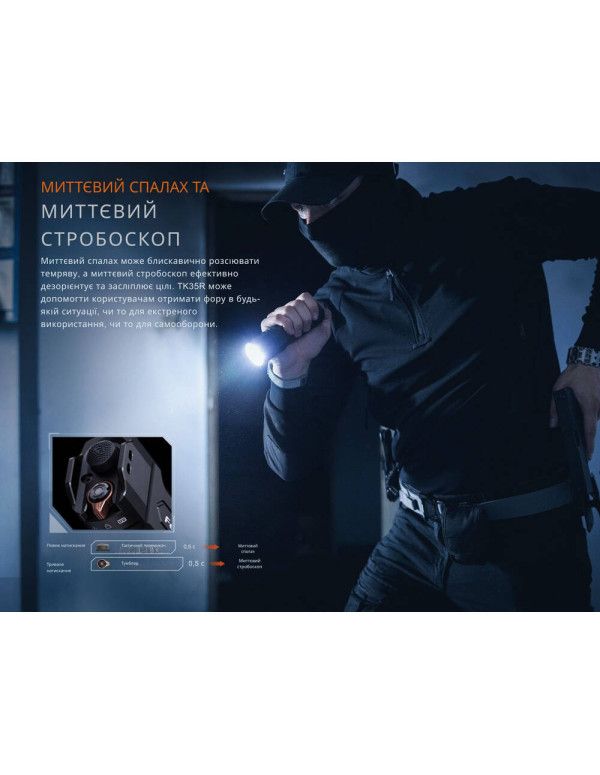 Ліхтар тактичний з УФ світлом Fenix TK35R 5800 лм