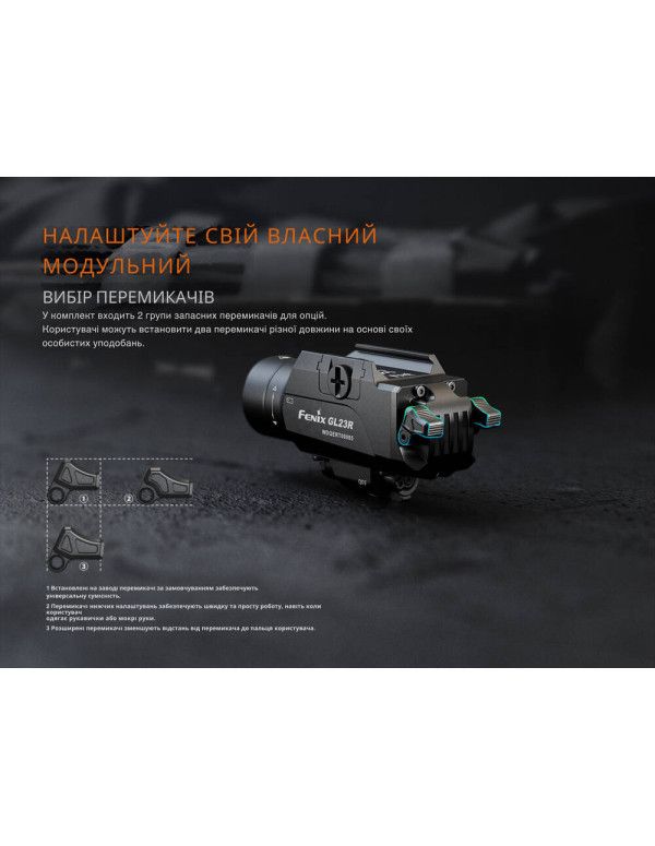 Ліхтар до пістолета Fenix GL23R з лазерним прицілом