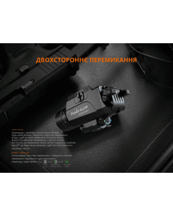 Ліхтар до пістолета Fenix GL23R з лазерним прицілом