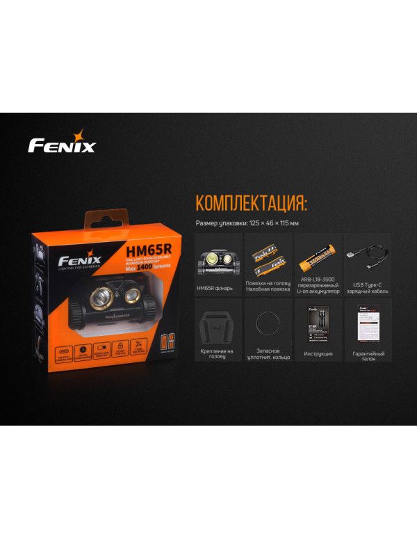 Ліхтар налобний Fenix HM65R