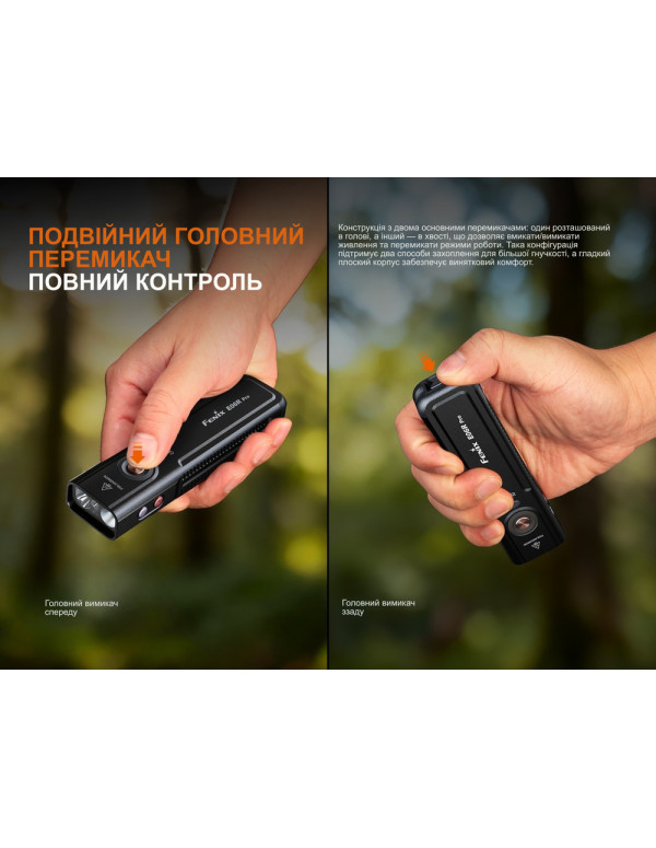 Ліхтар наключний Fenix E06R PRO, зелений