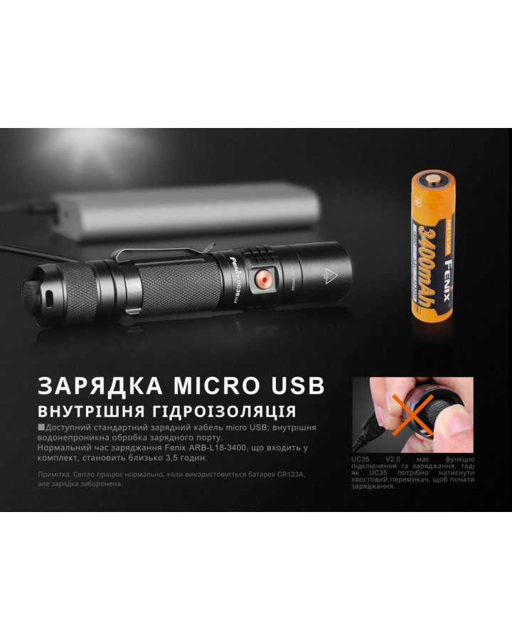 Ліхтар ручний Fenix UC35 V20 CREE XP-L HI V3