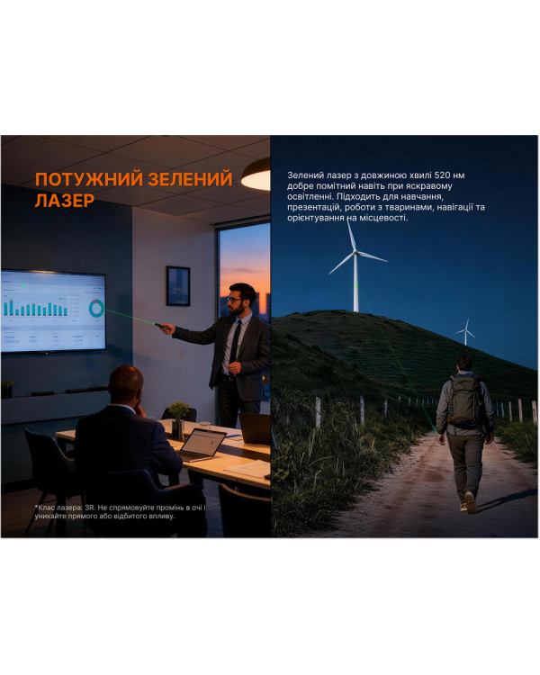 Ліхтар Fenix E08R UE, зелений