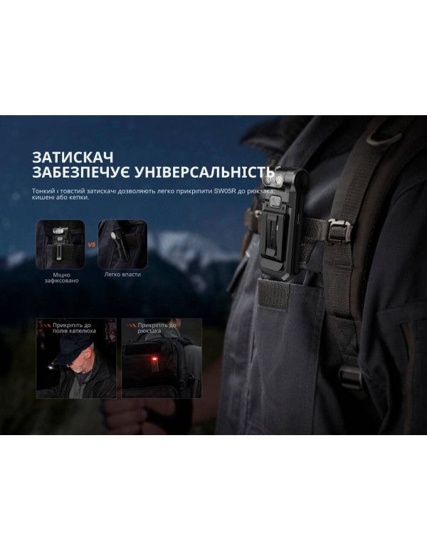 Ліхтар ручний Fenix SW05R-RED LED чорний