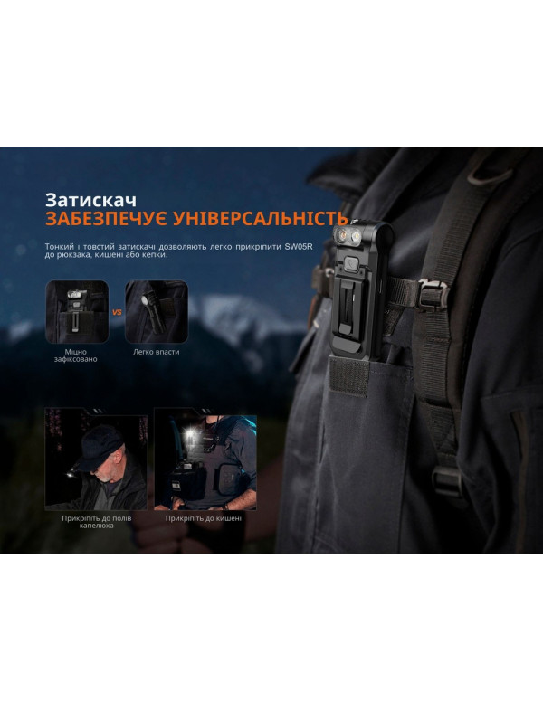 Ліхтар ручний Fenix SW05R-UV LED чорний